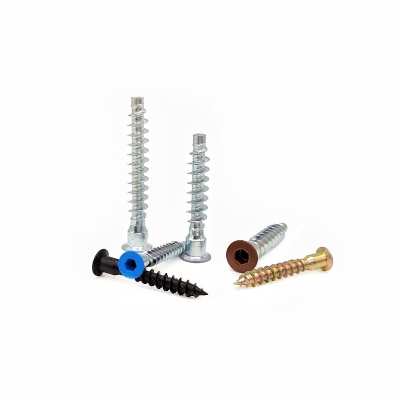 カウンターサンク 木製キャビネット スクロール 自閉式 2.9mm M6*50 M7*28 フラットヘッド 六角式 自閉式 スクロール